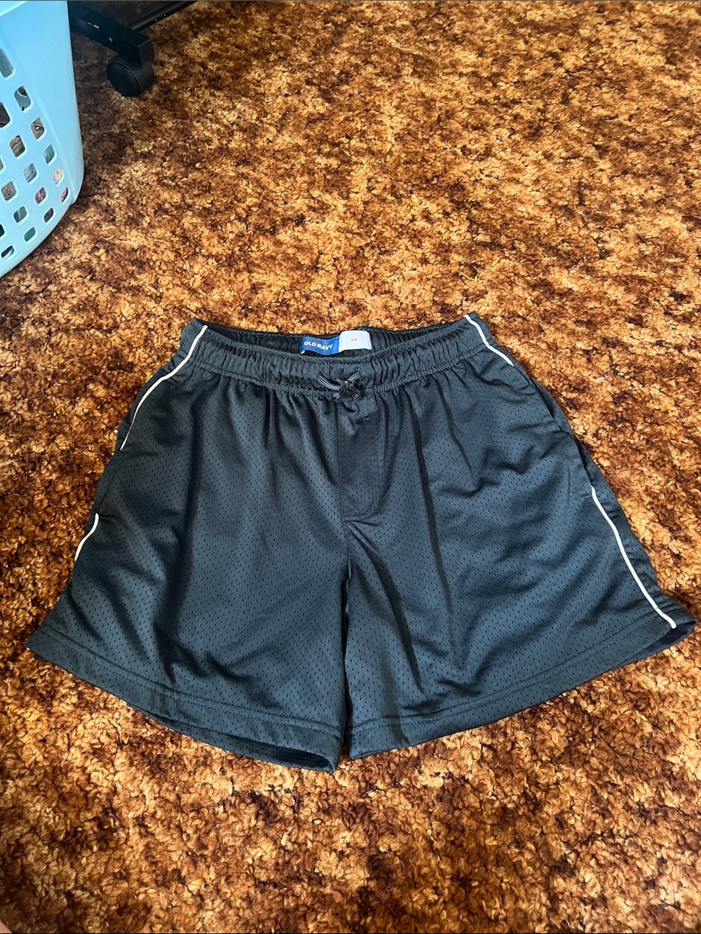 Black Athletic Mesh woman’s Shorts with White Piping